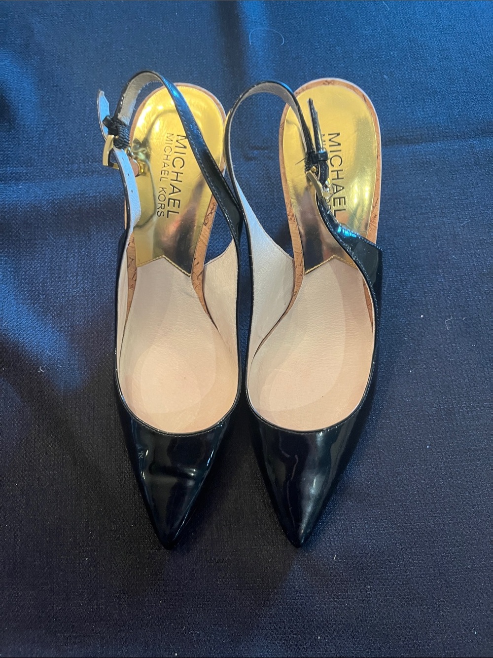 MICHAEL Michael Kors Black Patent Slingback Mules
